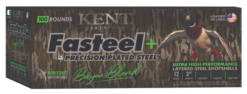 Kent Fasteel  Precision Plated Steel Bayou Blend Shotshells 12ga 3 13/8oz 1300 fps 2  4 100/ct | 656308220072